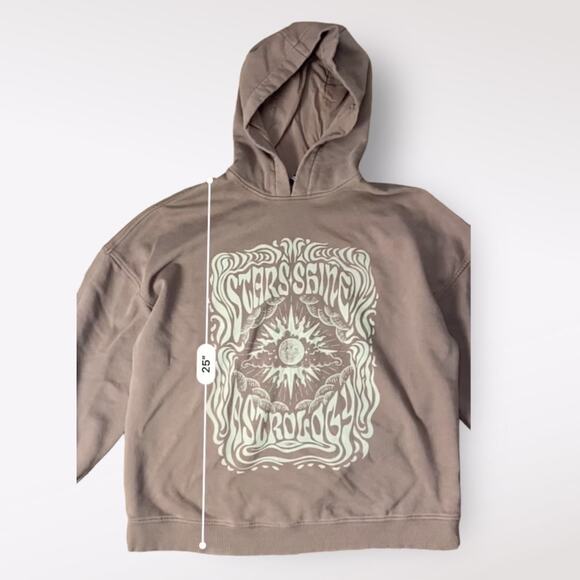 Divided Stars Shine Brown Astrology‎ Hoodie Size L - Picture 3 of 7